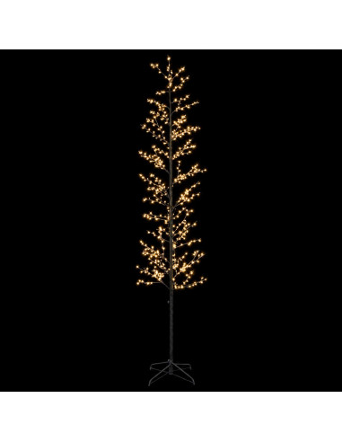 Albero di Natale a betulla Nero 240 cm Acciaio 675 LED