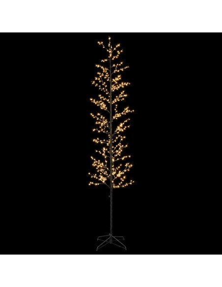 Albero di Natale a betulla Nero 240 cm Acciaio 675 LED