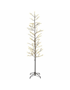 Albero di Natale a betulla Nero 47 x 210 cm Acciaio 567 LED 2