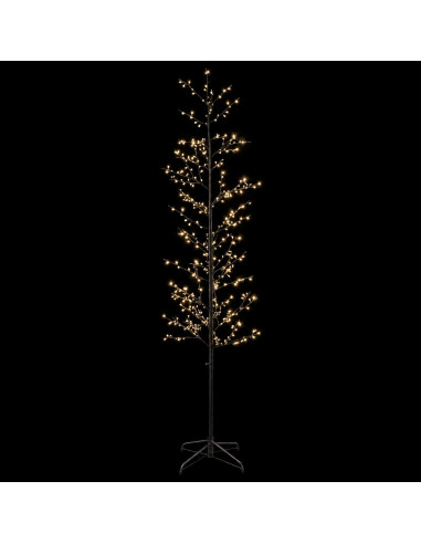 Albero di Natale a betulla Nero 47 x 210 cm Acciaio 567 LED