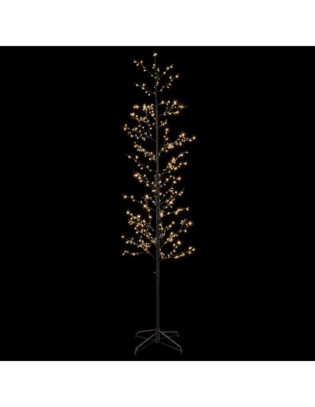 Albero di Natale a betulla Nero 47 x 210 cm Acciaio 567 LED
