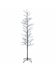 Albero di Natale a betulla Nero 47 x 210 cm Acciaio 567 LED 2