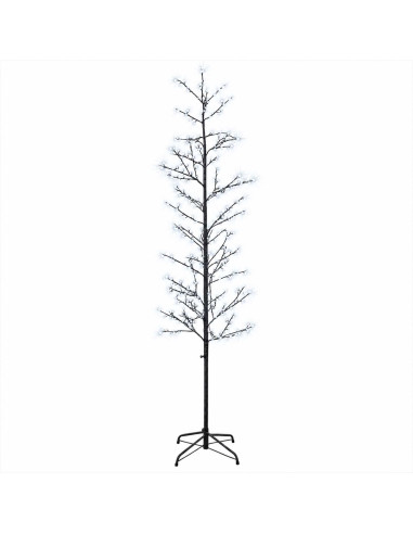 Albero di Natale a betulla Nero 47 x 210 cm Acciaio 567 LED