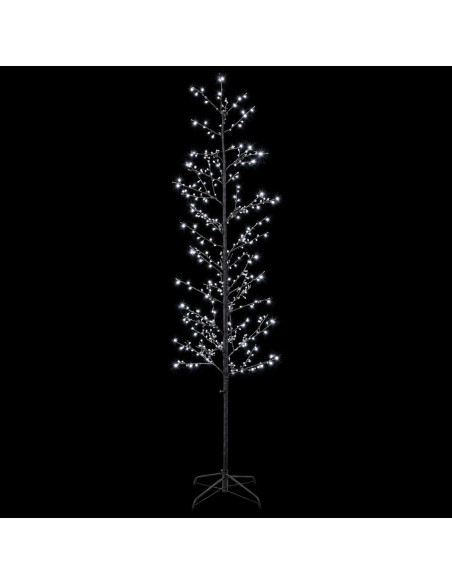 Albero di Natale a betulla Nero 47 x 210 cm Acciaio 567 LED