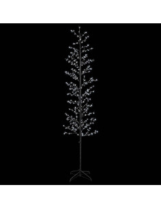 Albero di Natale a betulla Nero 47 x 240 cm Acciaio 675 LED 2