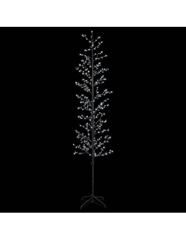 Albero di Natale a betulla Nero 47 x 240 cm Acciaio 675 LED