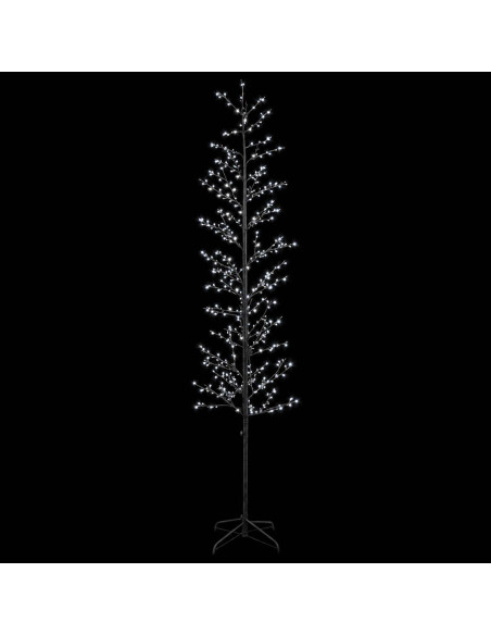 Albero di Natale a betulla Nero 47 x 240 cm Acciaio 675 LED