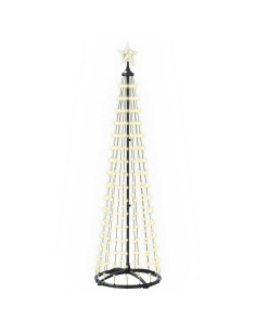 Albero di Natale a cono LED 180 cm 250 LED Bianco caldo Acciaio 2