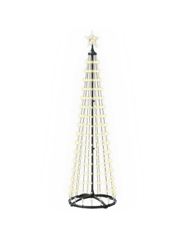 Albero di Natale a cono LED 180 cm 250 LED Bianco caldo Acciaio