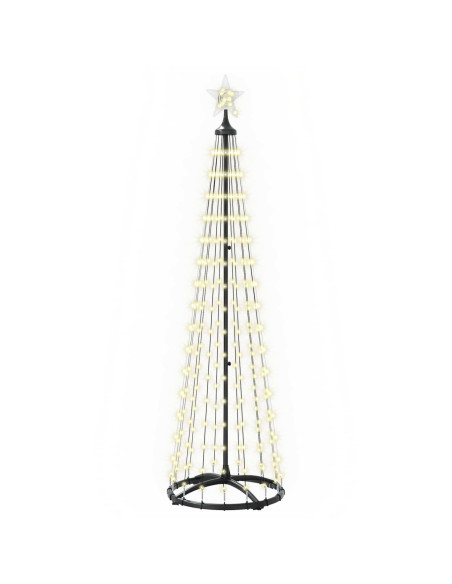Albero di Natale a cono LED 180 cm 250 LED Bianco caldo Acciaio