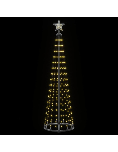 Albero di Natale a cono LED 180 cm 250 LED Bianco caldo Acciaio