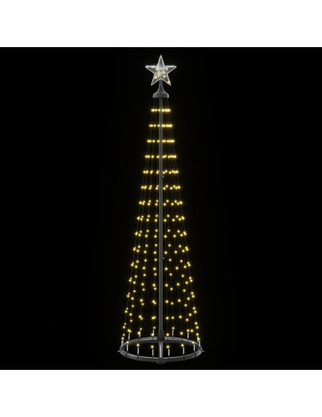 Albero di Natale a cono LED 180 cm 250 LED Bianco caldo Acciaio