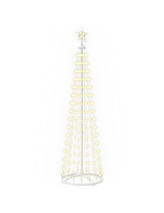 Albero di Natale a cono LED 180 cm 250 LED Bianco caldo Acciaio 2