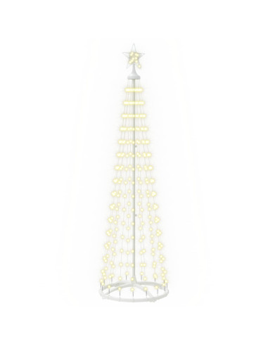 Albero di Natale a cono LED 180 cm 250 LED Bianco caldo Acciaio