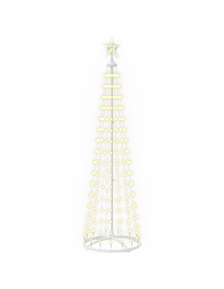 Albero di Natale a cono LED 180 cm 250 LED Bianco caldo Acciaio
