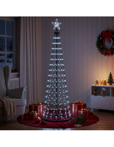 Albero di Natale a cono LED 180 cm 250 LED Bianco freddo