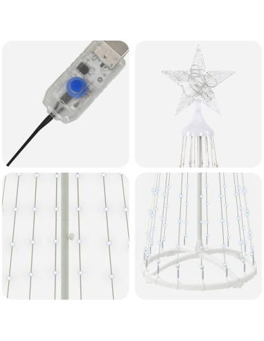 Albero di Natale a cono LED 180 cm 250 LED Bianco freddo