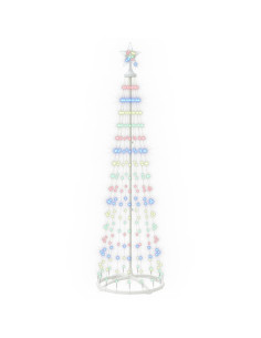 Albero di Natale a cono LED 180 cm 250 LED Multicolore Acciaio 2