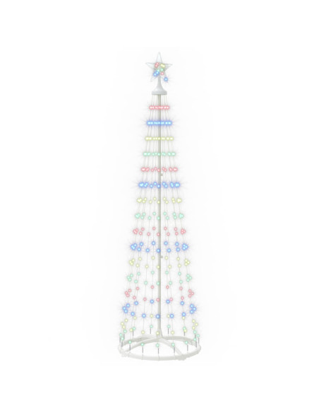 Albero di Natale a cono LED 180 cm 250 LED Multicolore Acciaio