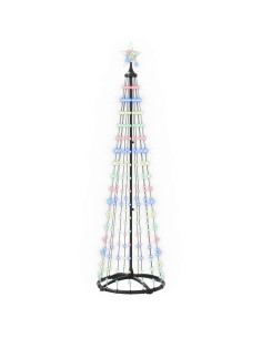 Albero di Natale a cono LED 180 cm 250 LED Multicolore Acciaio 2
