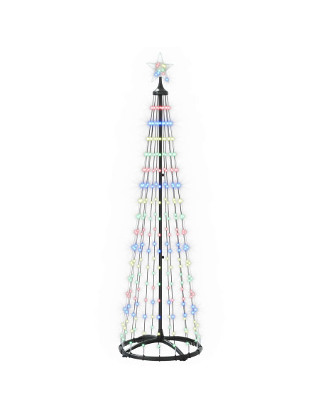 Albero di Natale a cono LED 180 cm 250 LED Multicolore Acciaio