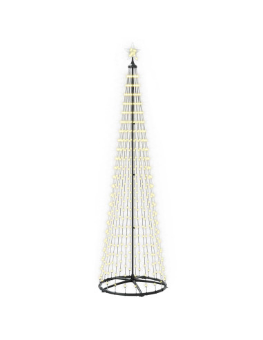 Albero di Natale a cono LED 250 cm 470 LED Bianco caldo Acciaio