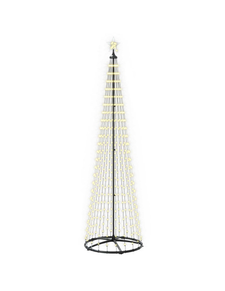 Albero di Natale a cono LED 250 cm 470 LED Bianco caldo Acciaio