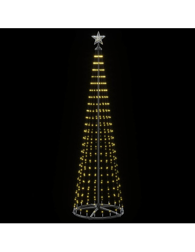 Albero di Natale a cono LED 250 cm 470 LED Bianco caldo Acciaio