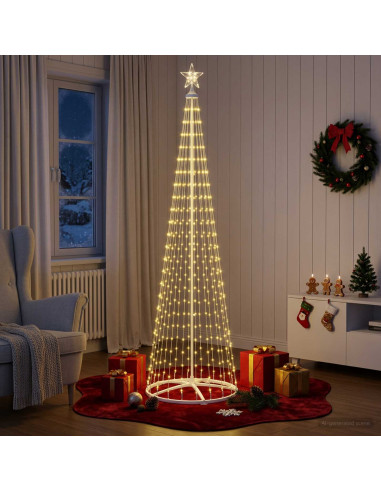 Albero di Natale a cono LED 250 cm 470 LED Bianco caldo Acciaio