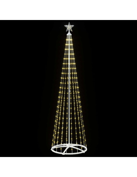 Albero di Natale a cono LED 250 cm 470 LED Bianco caldo Acciaio