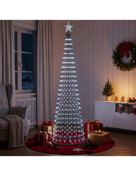 Albero di Natale a cono LED 250 cm 470 LED Bianco freddo