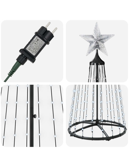 Albero di Natale a cono LED 250 cm 470 LED Bianco freddo