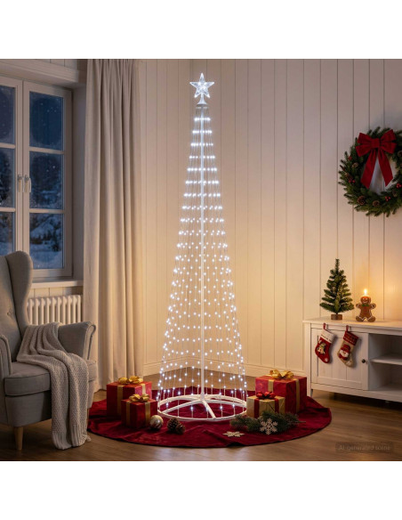 Albero di Natale a cono LED 250 cm 470 LED Bianco freddo