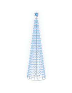 Albero di Natale a cono LED 250 cm 470 LED Blu Acciaio Bianco 2