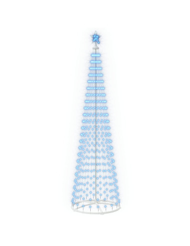 Albero di Natale a cono LED 250 cm 470 LED Blu Acciaio Bianco
