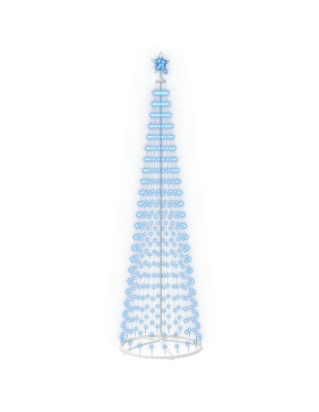 Albero di Natale a cono LED 250 cm 470 LED Blu Acciaio Bianco