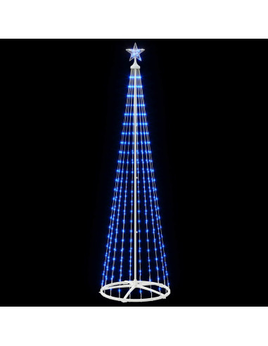 Albero di Natale a cono LED 250 cm 470 LED Blu Acciaio Bianco