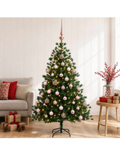 Albero di Natale artificiale con palline 150 cm 150 LED