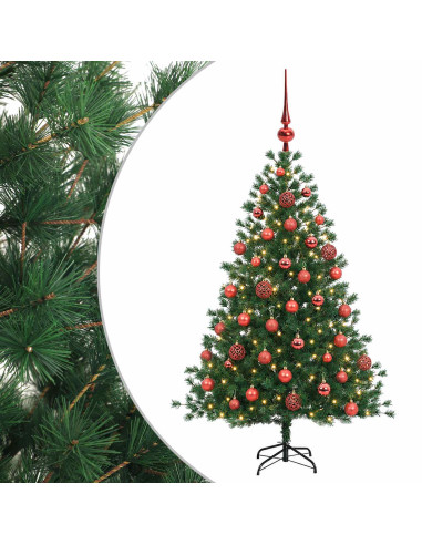 Albero di Natale artificiale con palline 150 cm 150 LED