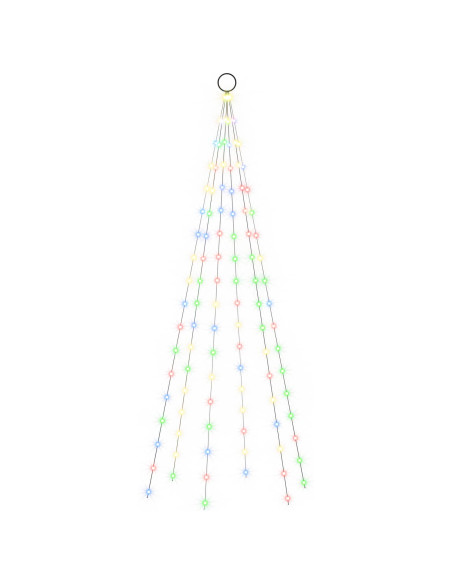 Luci per albero di Natale con picchetti e asta per bandiera