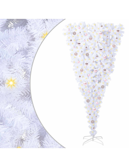 Albero di Natale artificiale Bianco 210 cm PVC e Acciaio