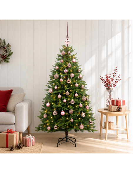Albero di Natale Artificiale con Palline 120 cm 150 LED