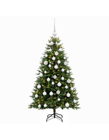 Albero di Natale Artificiale con Palline 120 cm 150 LED