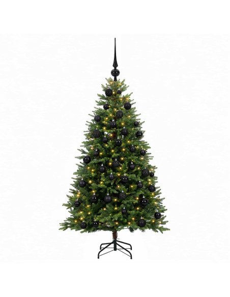 Albero di Natale Artificiale con Palline 120 cm 150 LED