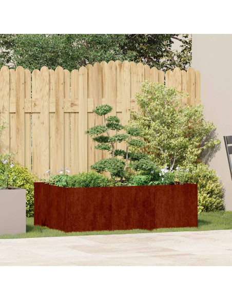 Fioriera Arrugginita 120x80x40 cm in Acciaio Corten