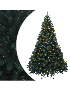 Albero di Natale Artificiale con Rami Pieghevoli 240 cm 300 LED