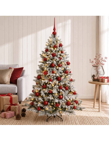 Albero di Natale Artificiale con Palline 120 cm 150 LED