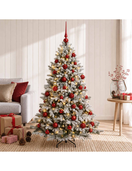 Albero di Natale Artificiale con Palline 120 cm 150 LED