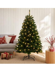 Albero di Natale Artificiale con Rami Pieghevoli 180 cm 300 LED