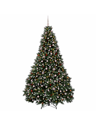 Albero di Natale artificiale verde con palline 300 cm 600 LED